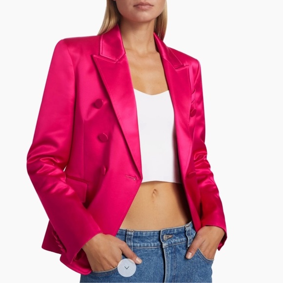 A.L.C. Chelsea Double-Breasted Satin Blazer - Picture 1 of 8